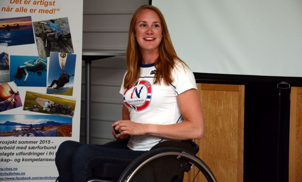ENGASJERT. Paralympicsutøver Birgit Skarstein begeistret tilhørerne med sitt innlegg om viktigheten av idrett for funksjonshemmede. Foto: Espen Johansen