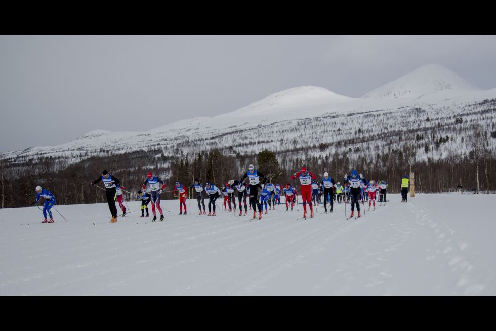 Det var over 60 deltagere som startet i konkurranseklassen under årets Reinhornrenn.
 Foto: Bjørn L. Olsen