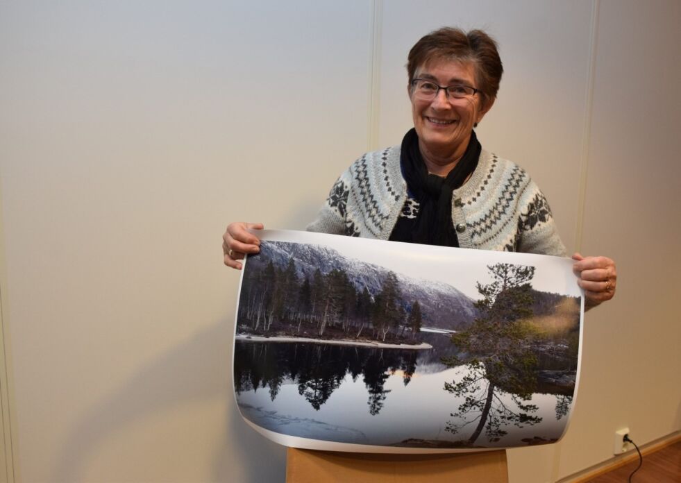 BILDEVINNER. Leikny Simonsen er Saltenblikk-vinneren for november. Hun har tatt dette stemningsfulle bildet ved Storskogvatnet i Rago nasjonalpark under en dagstur tidligere i november. Foto: Eva S. Winther