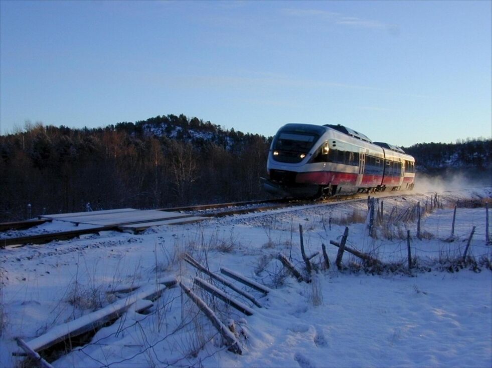 REDUSERT. Det er togsett ute av drift på Saltenpendelen på grunn av is og kulde. Foto: Stig Bjørnar Karlsen