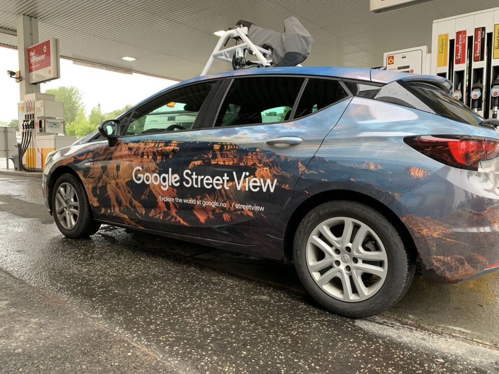 GOOGLE. I dag var Google-bilen bare på gjennomreise i Fauske grunnet dårlig vær. Til uka returnerer bilen for å filme.
 Foto: Linn Braseth-Gulliksen
