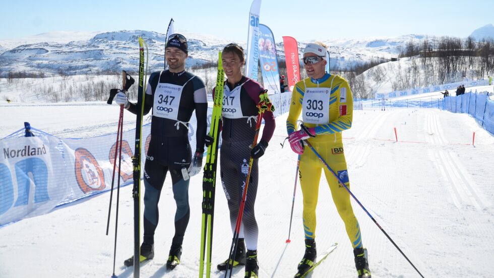 PALLEN. Max Novak (i midten) vant Kobberløpet, mens Andreas Nygaard og Torleif Syrstad ble nummer to og tre.
 Foto: Espen Johansen
