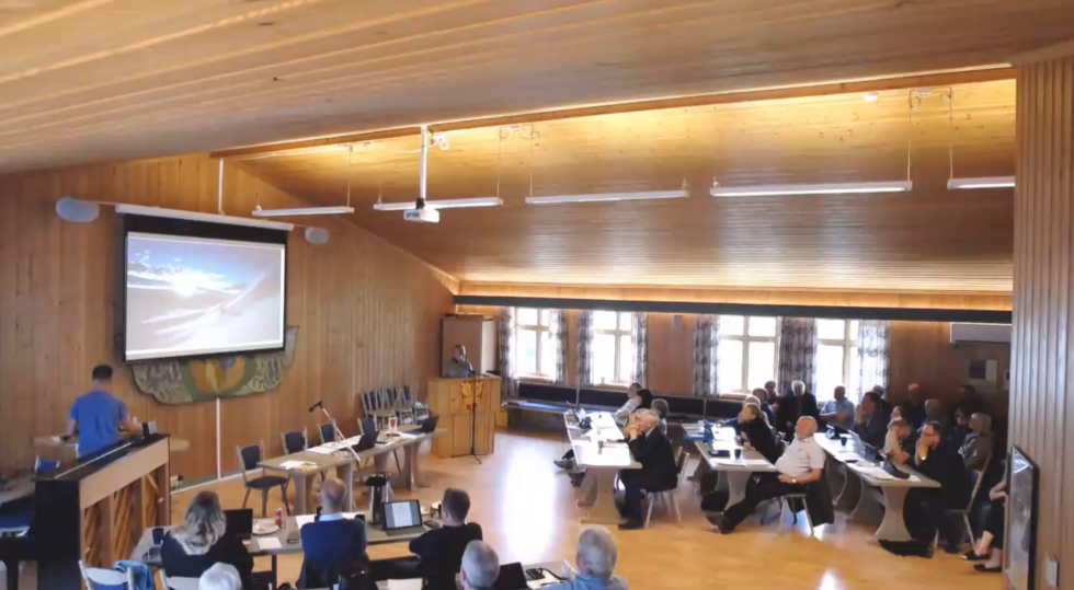 DIREKTE. Kommunestyremøtet i Saltdal sendes direkte på nett.
 Foto: Skjermdump