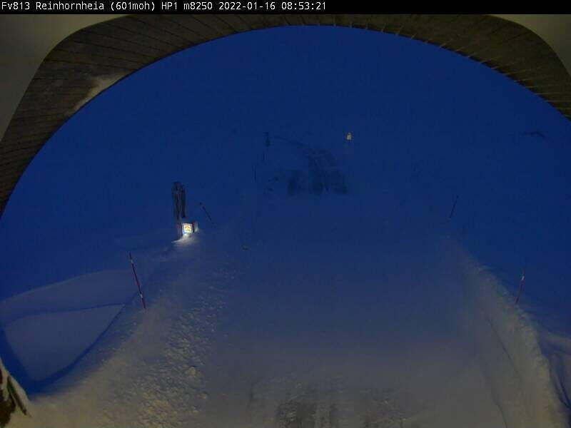 STENGT INNTIL VIDERE. Beiarfjellet er stengt for første gang denne vinteren.
 Foto: Statens vegvesen