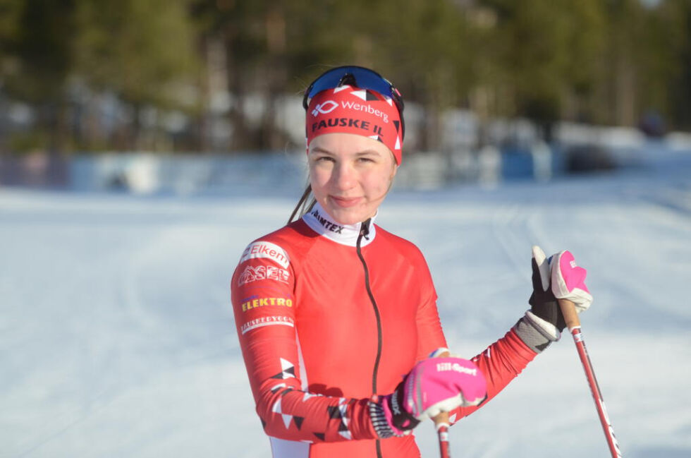 FORNØYD. Etter en åttende og en fjerdeplass individuelt og en sterk stafettetappe sier Marie Risvoll Amundsen fra Fauske IL seg veldig godt fornøyd med junior-NM i Alta.
 Foto: Espen Johansen