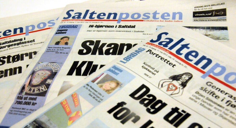 FORSINKET. Saltenpostens papirutgave er forsinket i Saltdal og Beiarn.