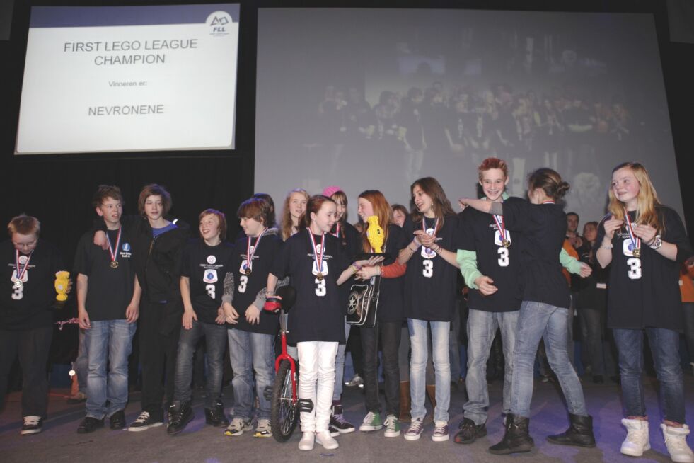 I 2010 var det Steigenlaget "Nevronene" som vant first lego league på Fauske.
 Foto: Bjørn L. Olsen