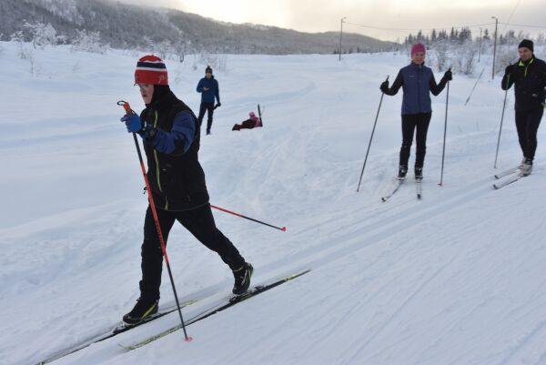 Andreas koste seg på vinterens første skiskur