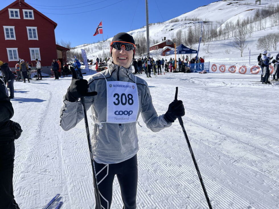 SPREK. Viktor Harbuzov (33) valgte Kobberløpets 23-kilometer som sin aller første skitur og han var spent før start og veldig fornøyd da han kom i mål.
 Foto: Espen Johansen