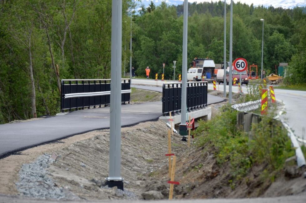NY GANGVEI. Fauske kommune har fått støtte til å lage ny gangvei på Erikstad. Her fra veien som ble bygget til Klungset.
 Foto: Bjørn L. Olsen