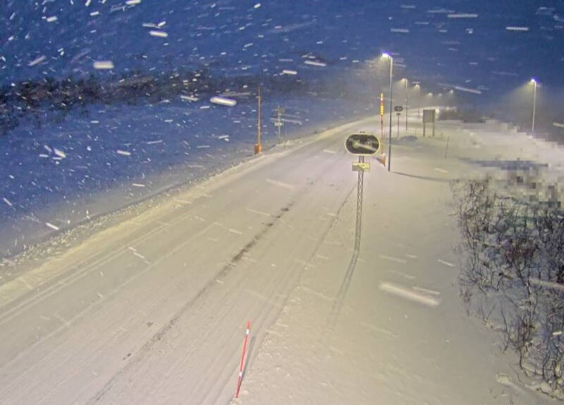 Dette bildet viser været på Saltfjellet tirsdag morgen rundt klokken 9.
 Foto: Webkamera, Statens vegvesen