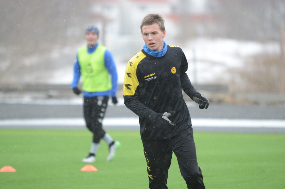 SCORET. Markus Aasen Jensen var en av de tre målscorerne for Saltdalkameratene mot Innstranden, men det holdt ikke til poeng.
 Foto: Espen Johansen