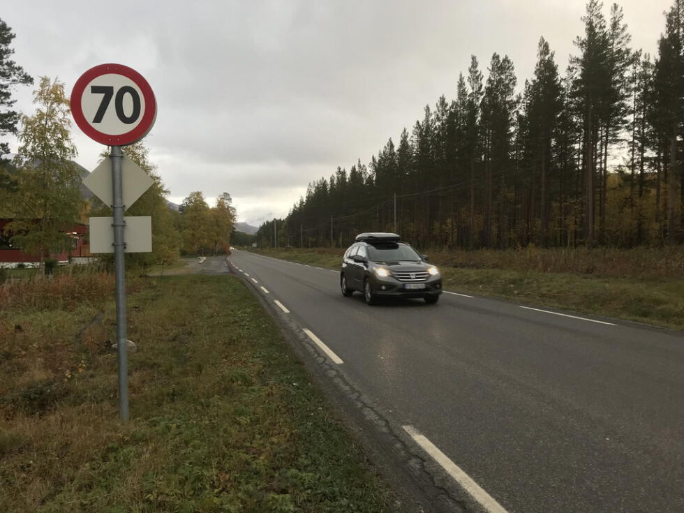 Det har vært fartskontroll i 70-sonen på Storjord i Saltdal.
 Foto: Arkiv