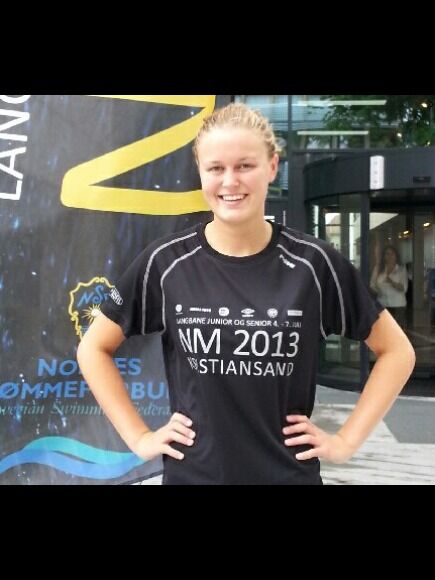 Helle-Katrin Gusjås er klar for finalen på 50 meter rygg under senior-NM i Kristiansand.
 Foto: FSK