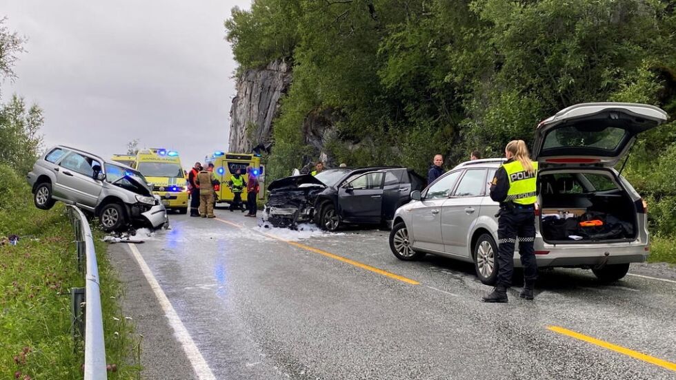 OMKOM. En kvinne i 80-årene fra Rana som omkom i ulykken på E6 ved Grytvikmoen i juli 2020. Nå er føreren av den andre bilen dømt i saken.
 Foto: Helge Simonsen