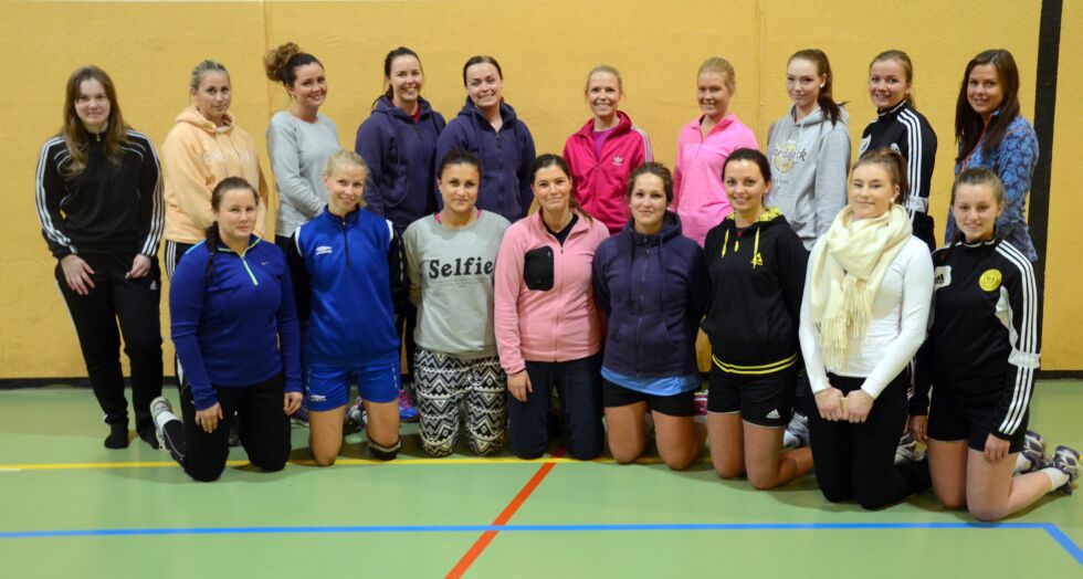 SATSING. Her er noen av jentene som nå tar mål av seg til å laget et godt håndball-lag i Indre Salten.
 Foto: Espen Johansen