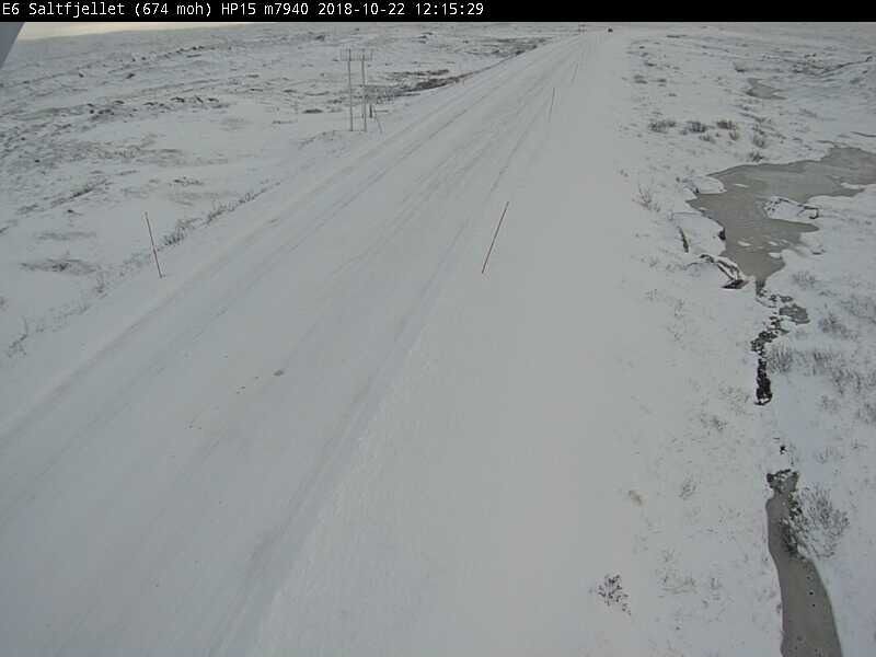 Slik så det ut på Saltfjellet for tre dager siden. Nå kan det komme både mer snø og vind.
 Foto: Statens Vegvesen