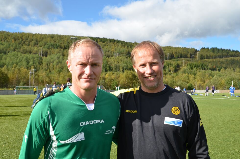 Geir Wenberg og Runar Berg hadde en finfin lørdag med Oppdrettscup på Lakselva.
 Foto: Sverre Breivik