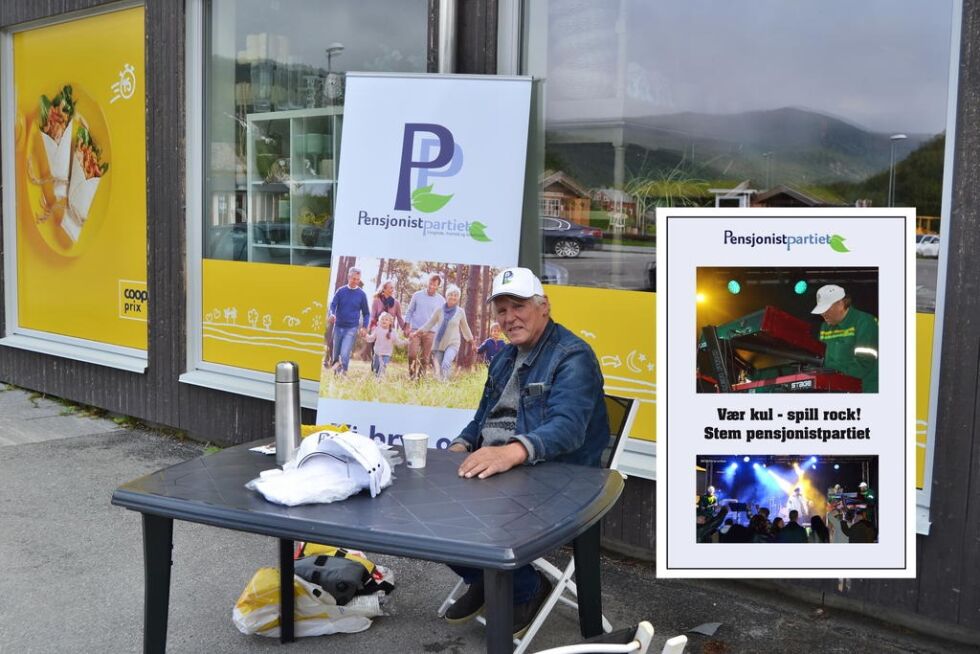 FRIR TIL UNGDOMMEN. Pensjonstpartiets Ole Kristian Andreassen håper å hente inn unge stemmer med helsides-annonsen som sto på trykk i avisa i helga.
 Foto: Pensjonistpartiet