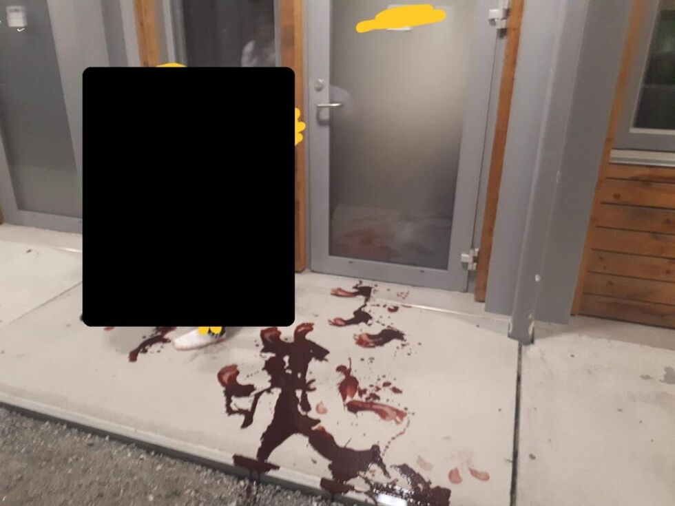 MYE BLOD. Det var mye blod på åstedet for knivstikkingen som skjedde i en leilighet på Fauske.
 Foto: Privat