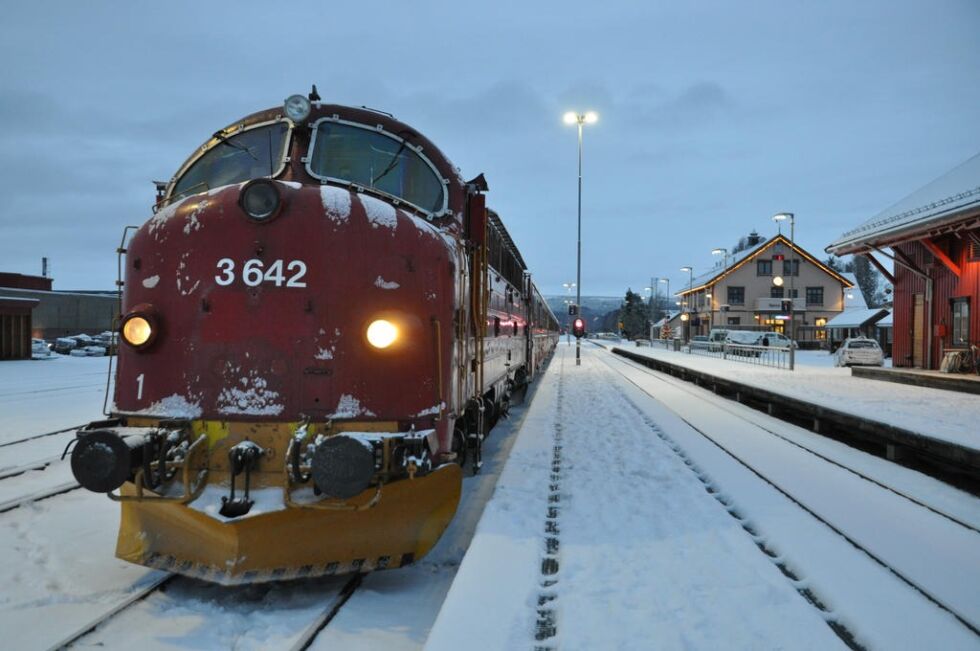 TIDSMASKIN. Neste uke kan du bli med når det historiske Di3-lokomotivet kommer trekkende med det såkalte Ståltoget til Bodø. Da blir det arrangert en egen tur mellom Bodø og Fauske tirsdag 4. februar.
 Foto: Mette Larsen