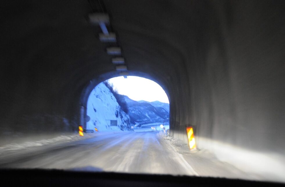 Nå blir det ledebilkjøring i Kvænflogtunnelen og Saksenviktunnelen mellom Rognan og Fauske. Arkivfoto: Maria Trondsen