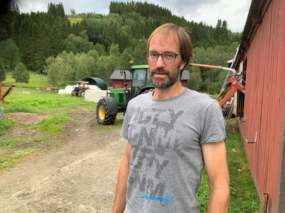 STORE TAP. Sauebonde Johan Rødås fortviler etter jervens herjinger i sommer.
 Foto: Frank Øvrewall