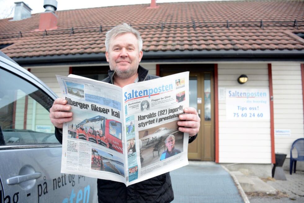 STØRST. Direktør Geir Olsen har hatt 12 morsomme år som leder i Saltenposten. Nå slutter han, og flytter sørover til hjemtraktene på Helgeland, etter 34 år i Indre Salten.
 Foto: Helge Simonsen