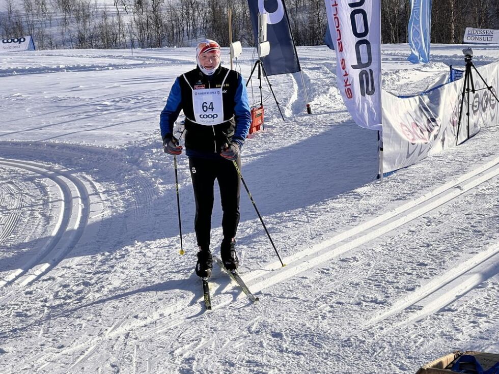 FORNØYD. Morten Tømte fra Eidsvoll hadde tatt turen til Sulis og hadde en nydelig dag på ski.
 Foto: Espen Johansen