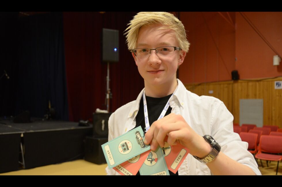 GIKK VIDERE. André Åsbakk (15) hadde mange roller under UKM i Sørfold i år. Denne gangen gikk han videre i klassen som arrangør.
 Foto: Eva S. Winther